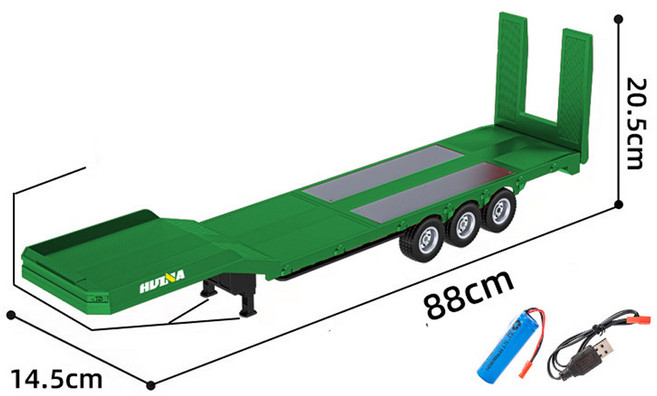 HUINA MODEL 770s RC카 502D 후면 트레일러 Platform, 1개, 502D 후면 트레일러 Platform 그린