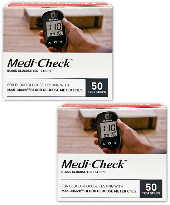 메디첵 혈당시험지 개인용 혈당검사지 2박스 100매 Medi-Check, 50개입, 2개