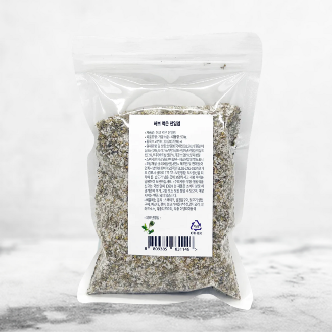 [손봉훈천일염] 허브 솔트 천일염 대용량 리필형, 1개, 500g