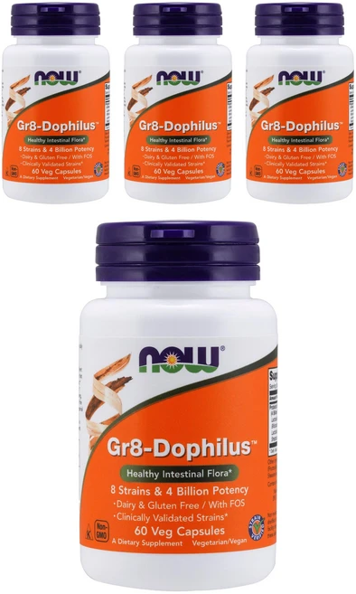 나우푸드 Gr8-도필러스 유산균 베지 캡슐, 60정, 4개 - 쿠팡