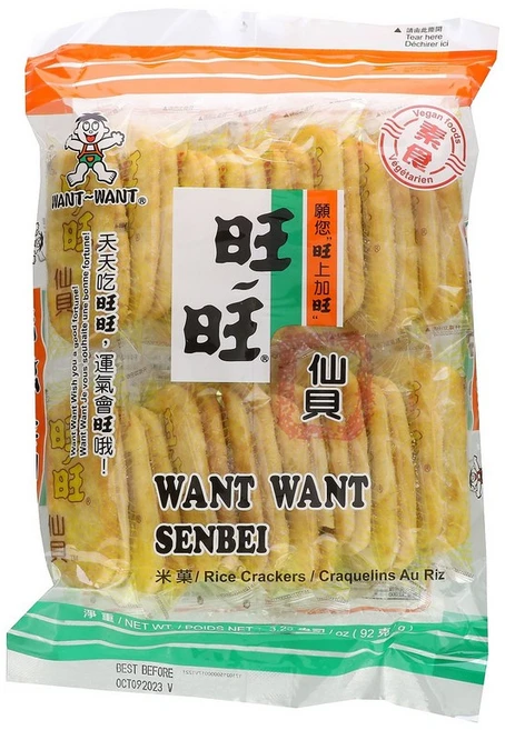 Want-Want 센베이 쌀 크래커 92g(3.25oz) Want-Want (원트 원트), 1, 92g - 쿠팡