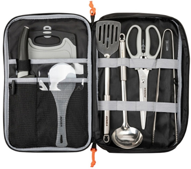 SW 코베아 캠핑 올인원 캠프 키친툴 세트 도마 칼 국자