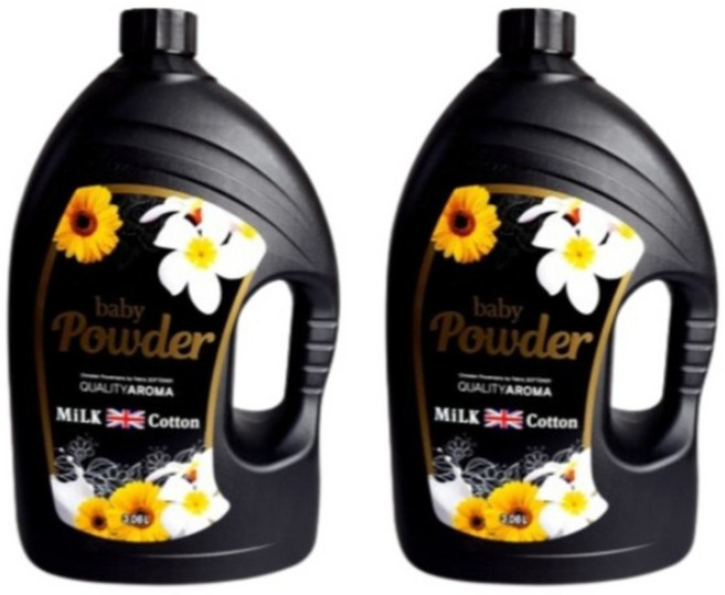 밀크코튼 고농축 퍼퓸 섬유유연제 베이비 파우더향, 3.06L, 2개