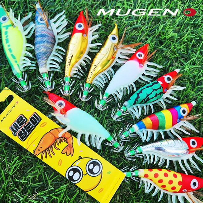 2위 - 무겐 새우 왕눈이에기 수평에기 갑오징어 문어 쭈꾸미 에기 MG-060, 1개, 11g, 6 고추장야광