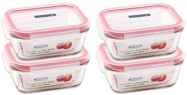 루미낙 퓨어박스 직사각 밀폐용기, 4개