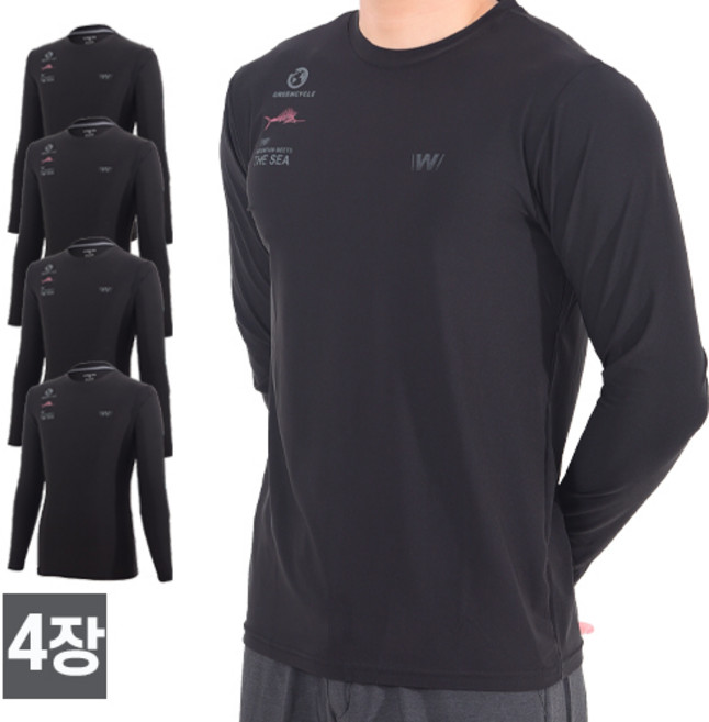 워킹맨 아울렛 4세트 봄 가을 시즌 스판 라운드 티셔츠 작업복 근무복 현장복 등산티 스포츠웨어 빅사이즈 A104