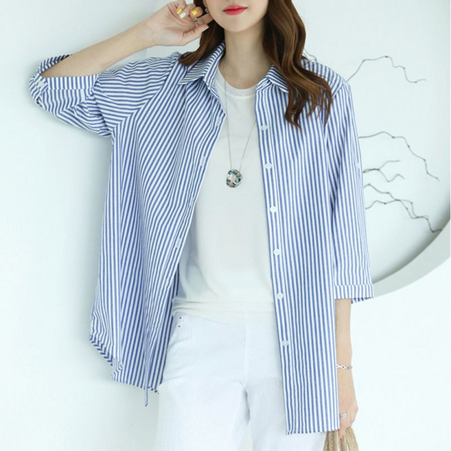 데드라 100size 썸머즈단가라롤업남방 TBC3384