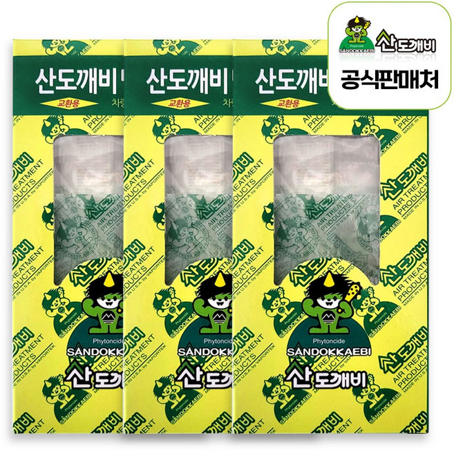 산도깨비 교환용 멤브렌 차량용 방향제 리필, 3개, 피톤치드