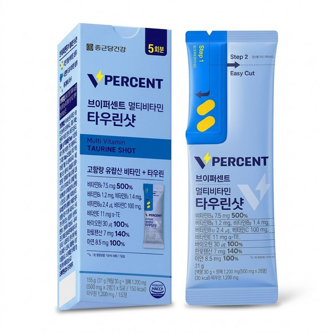 종근당건강 브이퍼센트 멀티비타민 타우린샷 5포, 5회분, 5개