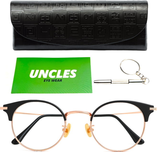 엉클스 국산 티타늄 블루라이트 차단 가벼운 콤비 안경