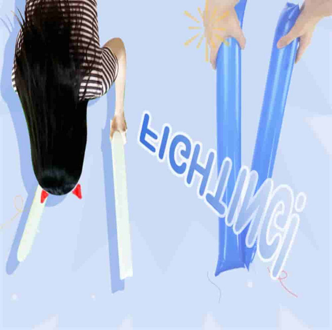 언니네 팡팡이 막대풍선 응원도구 2p 야구응원봉, 화이트