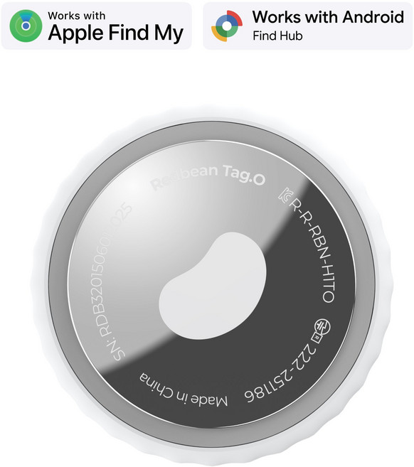 레드빈 듀얼 삼성 갤럭시 애플 아이폰 에어태그 미아방지 스마트태그 위치추적기 RDH1TO, 1개, 화이트