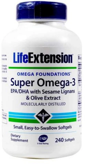 라이프익스텐션 슈퍼 오메가3 240캡슐 LIFE EXTENSION SUPER OMEGA 3 SESAME LIGNANS AND OLIVE EXTRACT, 없음, 없음, 240정, 1개 - 쿠팡