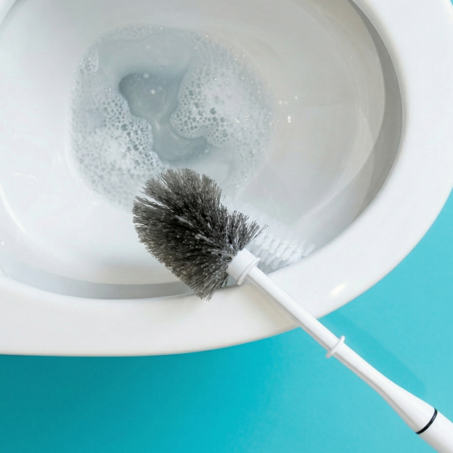 InLoop 틈새쓱싹 2in1 화장실 욕실 변기 청소솔, 깔끔화이트, 1개