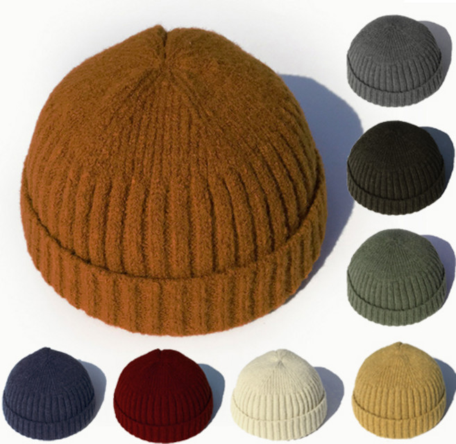 남자 여자 빅 골지 니트 숏 비니 와치캡