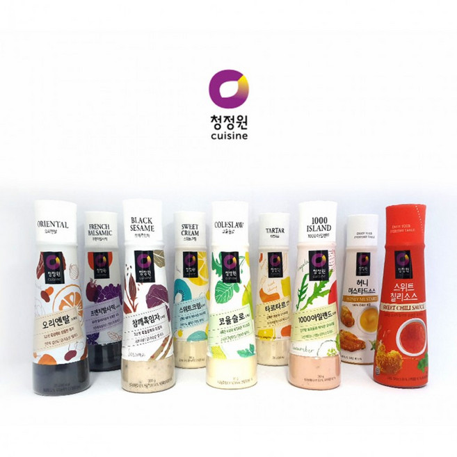 카미노아이 청정원 드레싱 소스시리즈 칠리소스 머스타드소스 샐, 1개, 상세페이지 참조g, 청정원 스위트크림드레싱300g