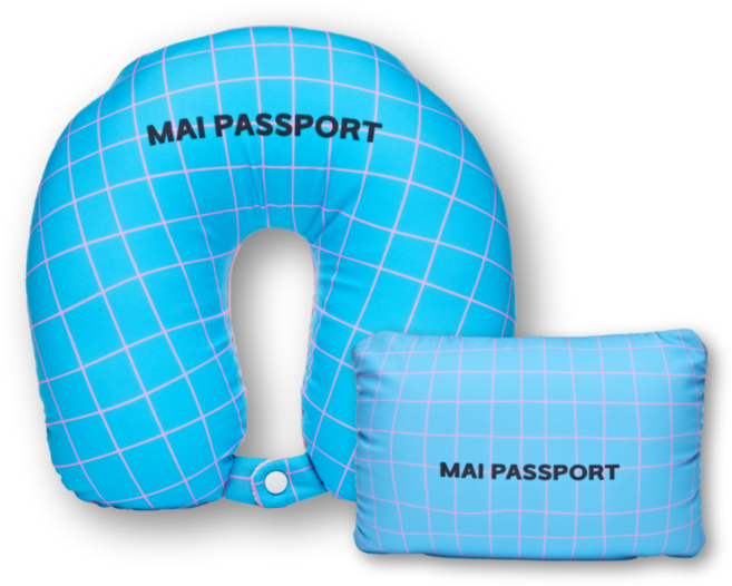 마이패스포트 여행용 목베개 쿠션 2in1 마이크로비즈