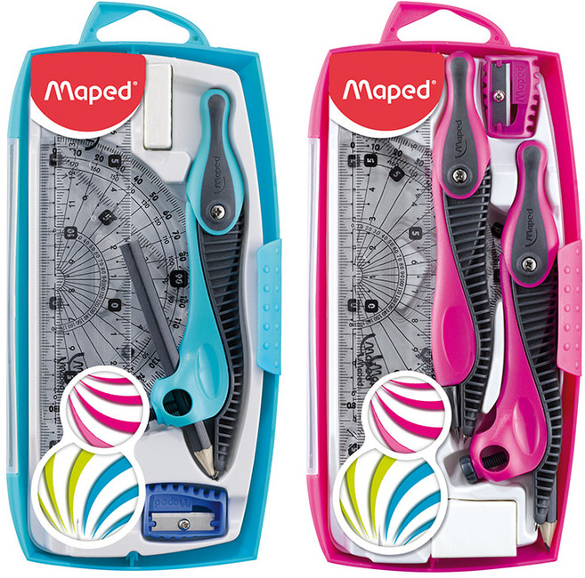 마패드 키즈 컴퍼스 8품 세트 삼각자 준비물 지우개 자 수학 키즈 아이 학교 각도기 세트 연필 학용품 그, 1개