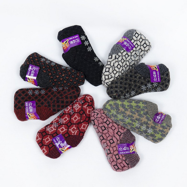 겨울 덧신 두꺼운 울 니트 양말 남녀공용 미끄렁방지 방한