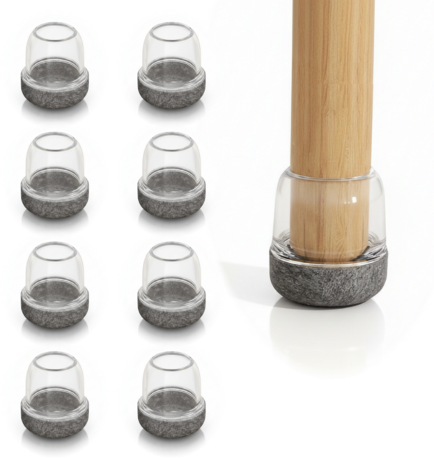 헤인느 층간 소음 미끄럼 방지 식탁 의자 발커버 세트, 8개, 그레이