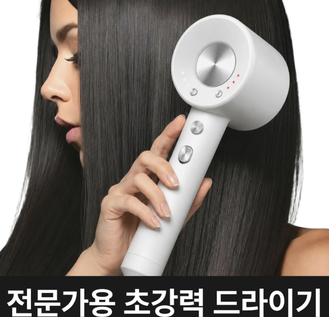 고출력 BLDC 헤어 드라이기 가정용 전문가용 미용실 드라이기, 화이트, KR9019