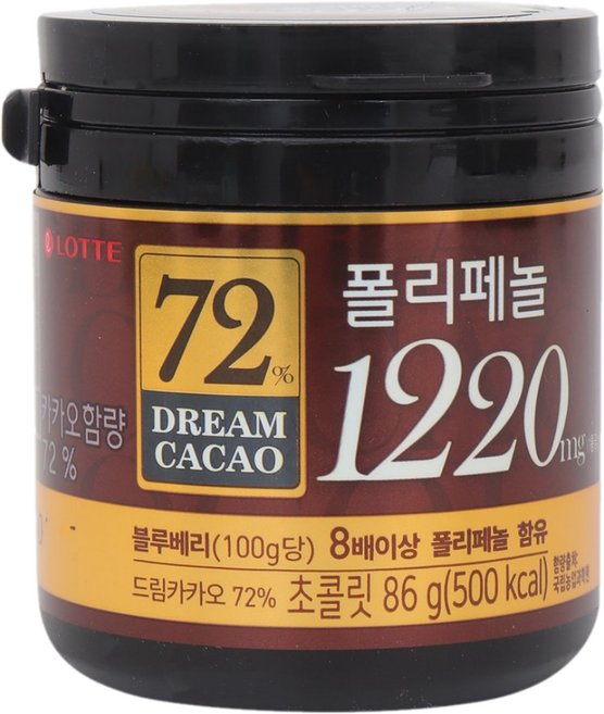 롯데웰푸드 드림카카오 72%, 86g, 1개