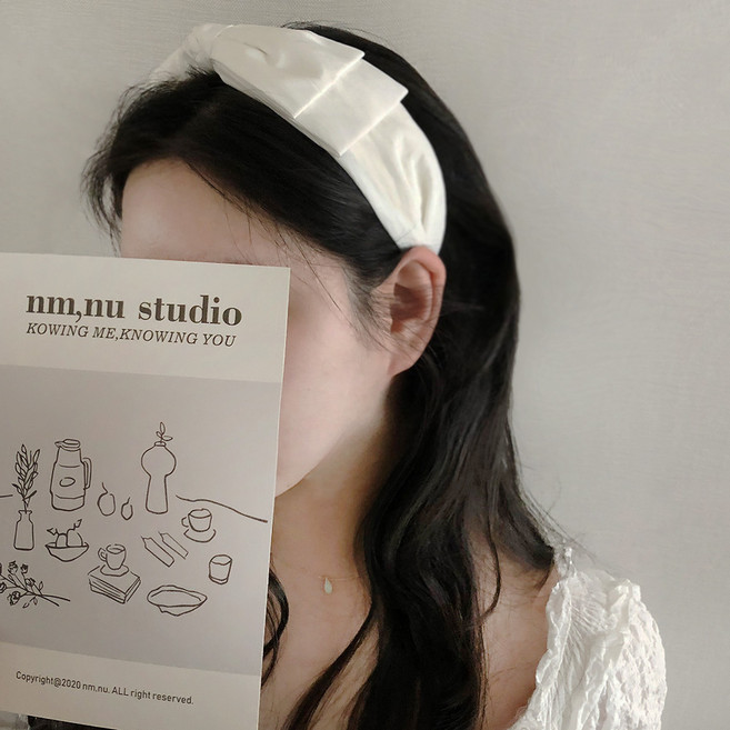 디어망고 바스락 왕리본 반다나 헤어밴드 국내제작 얼굴소멸 리본 머리띠