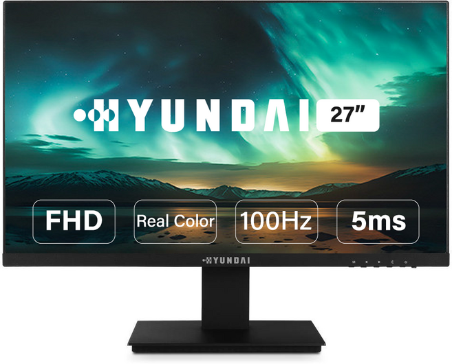 현대 HYUNDAI 27인치 FHD 캘리브레이션 진짜색감 무결점 시력보호 3포트 모니터 HD270KD, 68.6cm