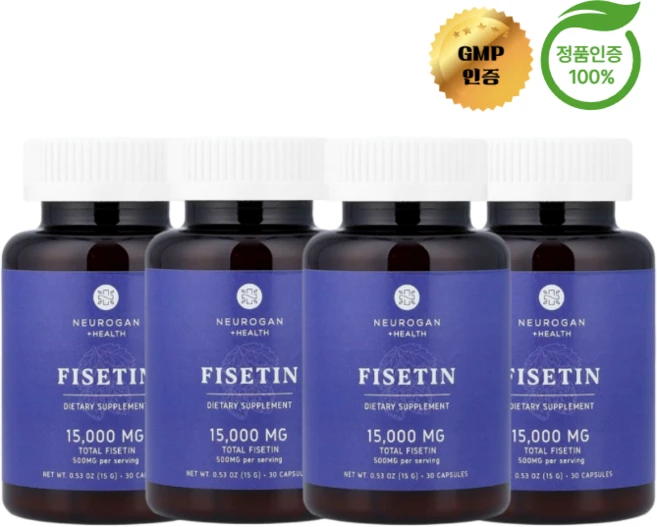 2+2 뉴로간 헬스 피세틴 500mg 캡슐 30정, 4개 - 쿠팡