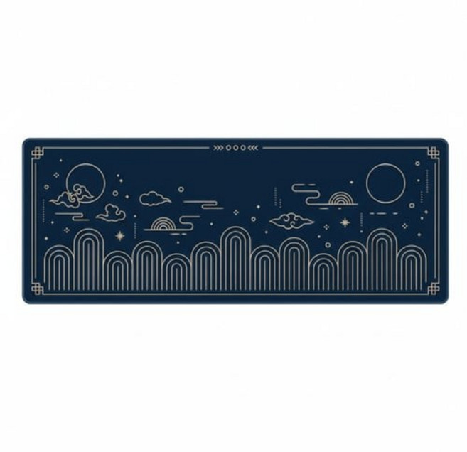 앱코 호작도 일월오봉도 프리미엄 데스크매트, Night 밤, 1개