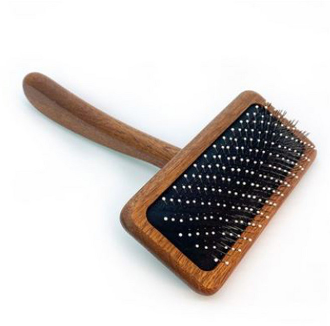 스탠다드펫 강아지 슬리커 소프트 브러쉬 강아지빗 엉킨털 제거, 라운드팁 우드브라운, 1개