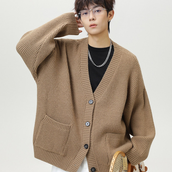 제이피엠 남자 루즈핏 레이어드 니트가디건 남여공용 커플룩 케주얼 오버핏 아우터 4컬러 빅사이즈 90~115size TZ406