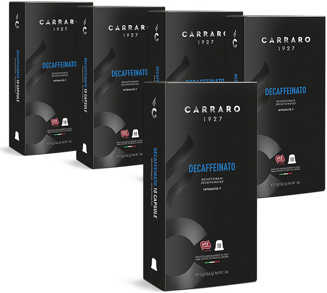 까라로 네스프레소 호환 캡슐 블랙라인 디카페인, 5.2g, 10개입, 5개