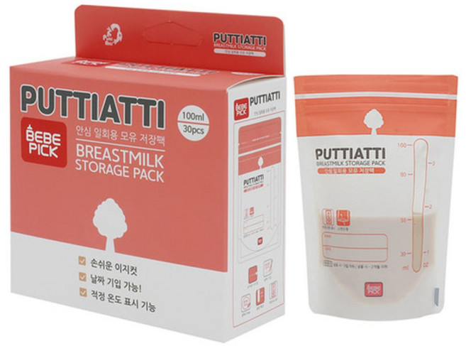 프띠아띠 베베픽 모유저장팩 100ml X 30매, 1개