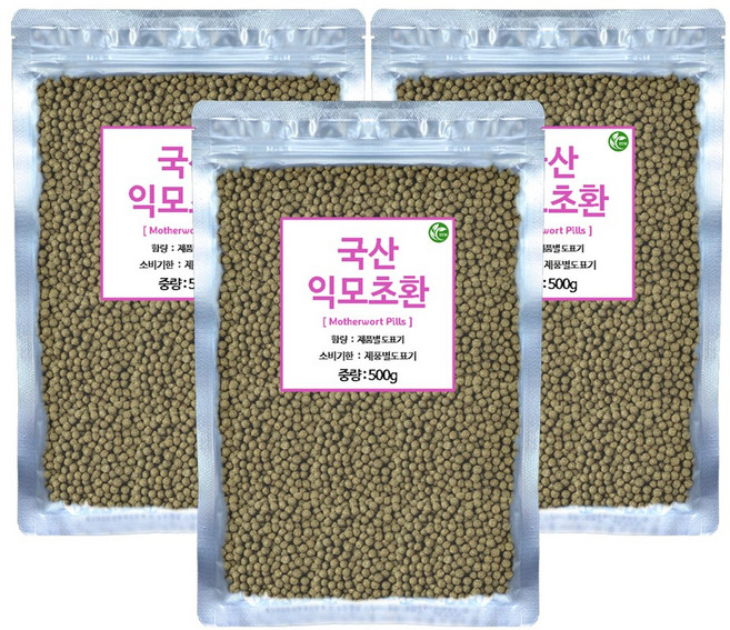 익모초환 국내산 익모초 및 국산 부원료 함유, 3개, 500g