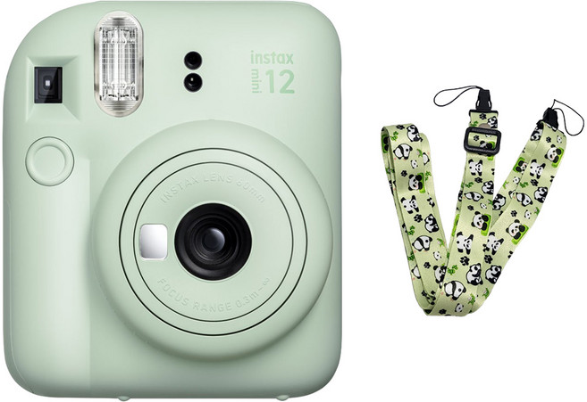 후지 인스탁스 미니12 즉석카메라+스트랩, 민트그린+화이트그린, 1세트