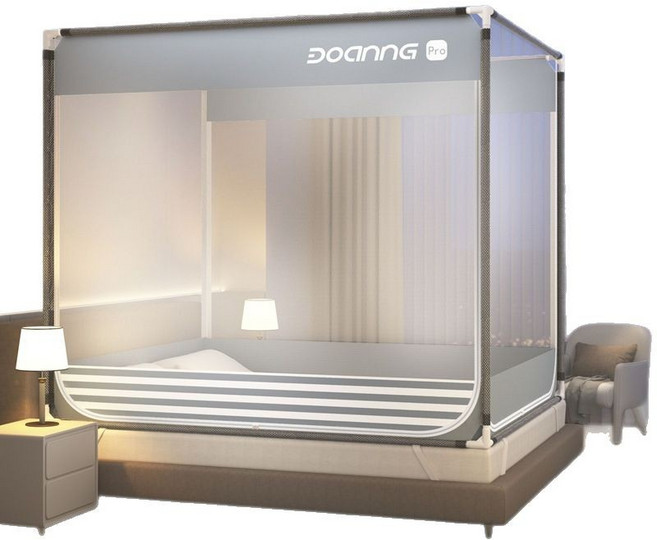 호밍사이 침대 모기장 3도어 침대모기장 침실 거치대 모기장 방지모기장 침대 텐트 대형 모기장