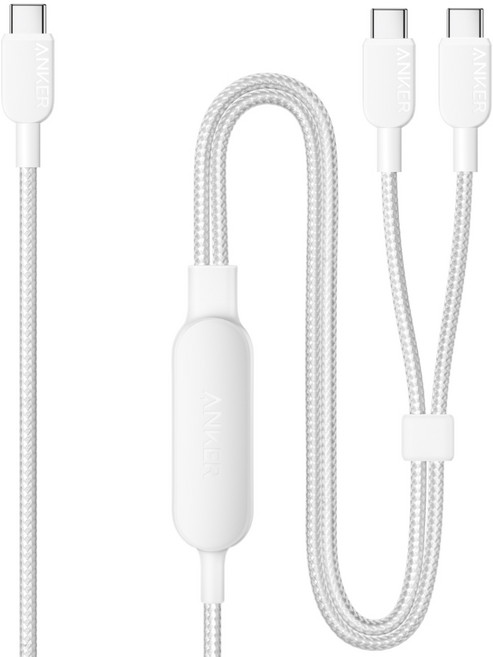 앤커 USB-C to C 140W 2-in-1 케이블 A8895, 1개, 화이트, 1.8m