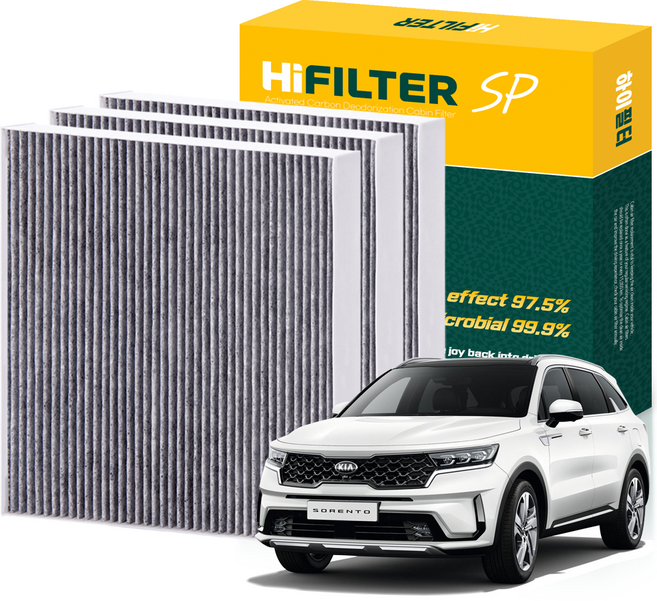 하이필터 기아 자동차 쏘렌토 활성탄 에어컨필터, 3개, 쏘렌토 HEV (MQ4) HI-L012