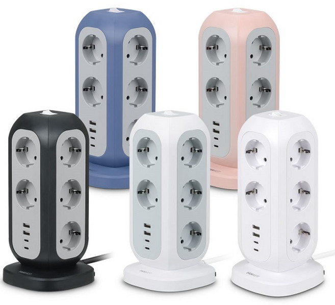 Multi-tower 화이트 고용량 대용량 15구 스텐드 타워형 멀티탭, 2m, 1개