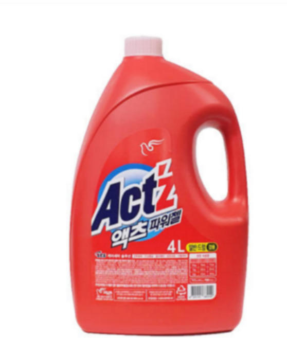 액츠 파워젤 액체세제 일반드럼 겸용, 4L, 2개