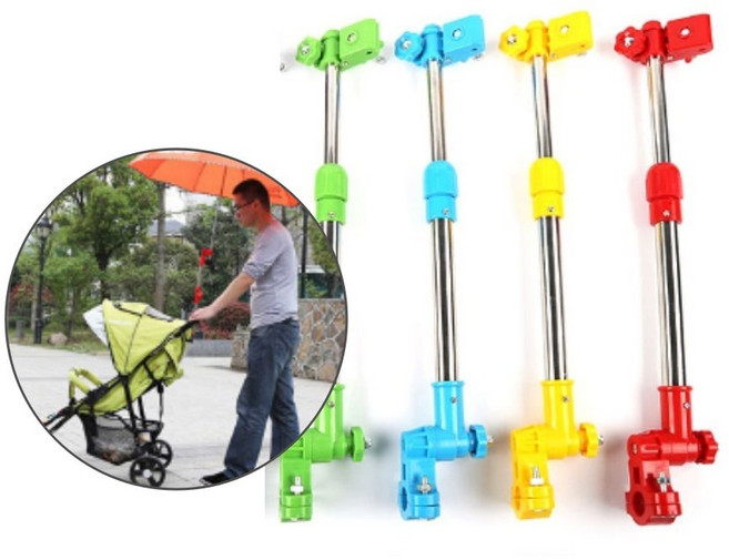 다플 유모차 자전거 웨건 우산 거치대 양산 햇빛가리개 고정, 1개, daoll 유모차양산거치대 레드