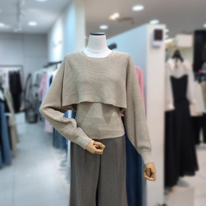 잇미샤 잇미샤 레이어드 니트 세트 티셔츠(ITP9YPO900)_DG