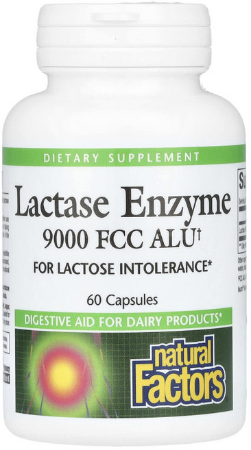 네추럴팩터스 락타아제 효소 엔자임 9000 60캡슐 락테이스 유당분해효소 Lactase, 성인남녀공용, 알약/캡슐, 1개, 60정