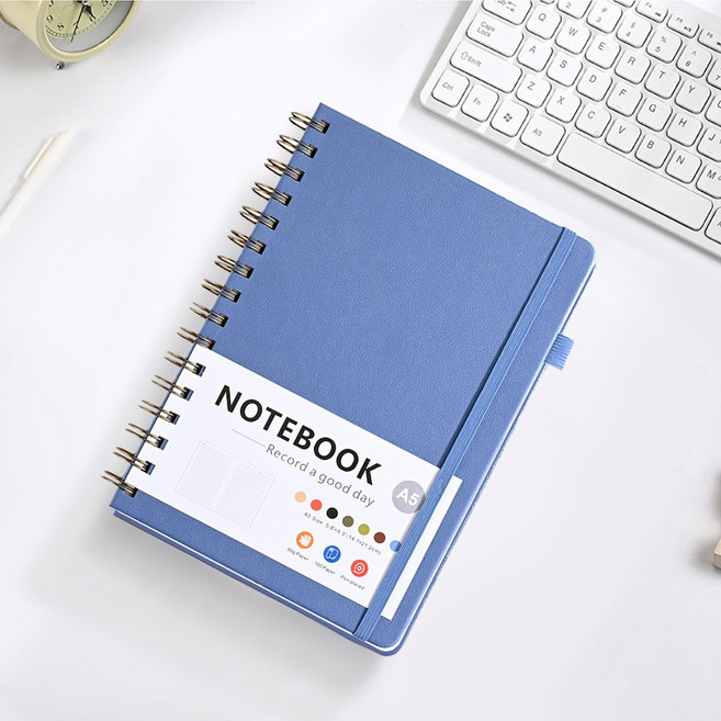 캘리스터 고급 가죽커버 스프링 만년다이어리 노트 A5 7가지 색상, 블루