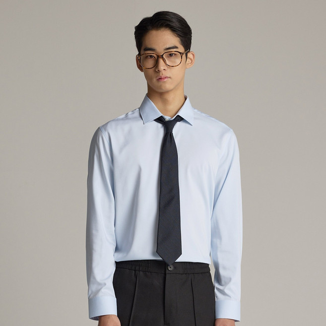 [STCO] 남성 자개단추 구김적은 텐셀 신축성 정장 와이셔츠 레귤러핏 4color