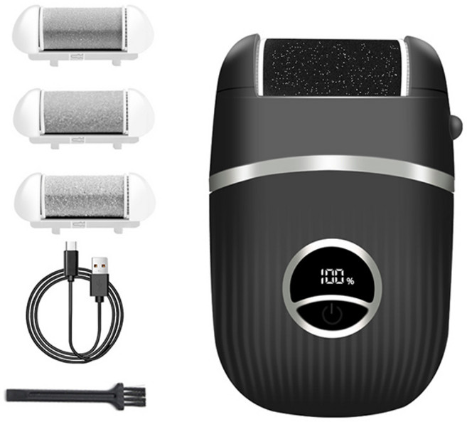 치프몰 충전식 전동 각질 제거기, 블랙