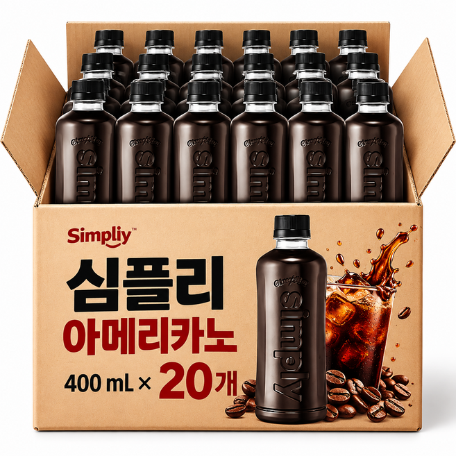 아카페라 심플리 아메리카노 무라벨, 400ml, 20개
