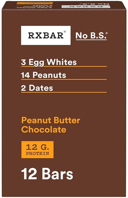 RXBAR 프로틴바 단백질바 피넛버터 초콜릿, RXBAR 땅콩 버터 초콜릿 단백질 바 12개입 1세트, 52g, 12개 - 쿠팡