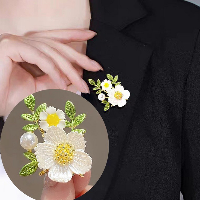 NXNA 3단 도금 14K 천연담수진주 브로치핀 선물추천 XYL-XZ010 발암물질 미포함